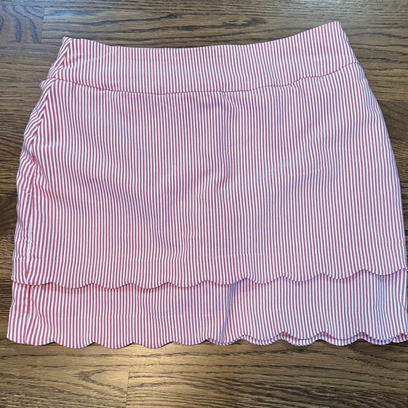 crown & ivy Dresses & Skirts - crown & ivy Red and White Striped Double Scallop Hem Skort